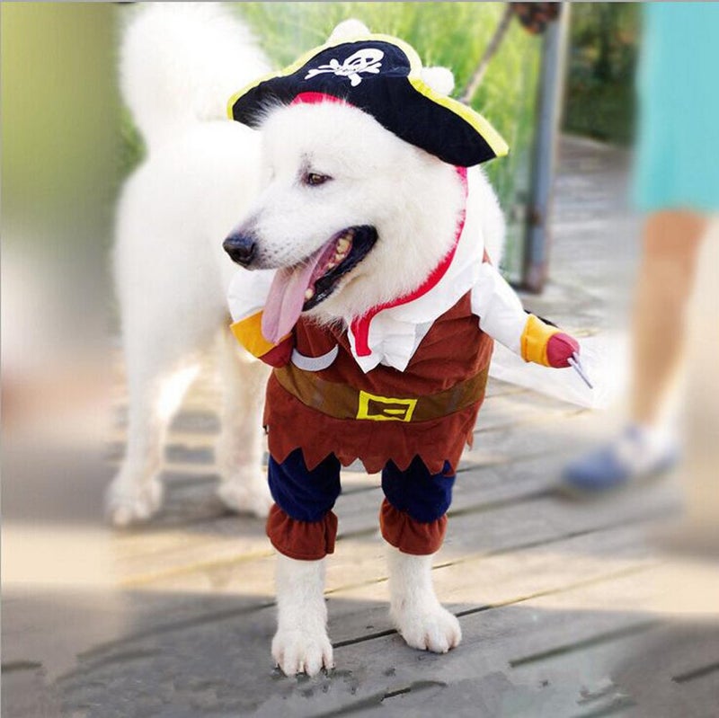Mikayoo Pet Costume Fashion Pirates of The Caribbean Style Clothes Halloween Suit with a Hat Costume Apparel for Dog & Cat (S) - Image 3